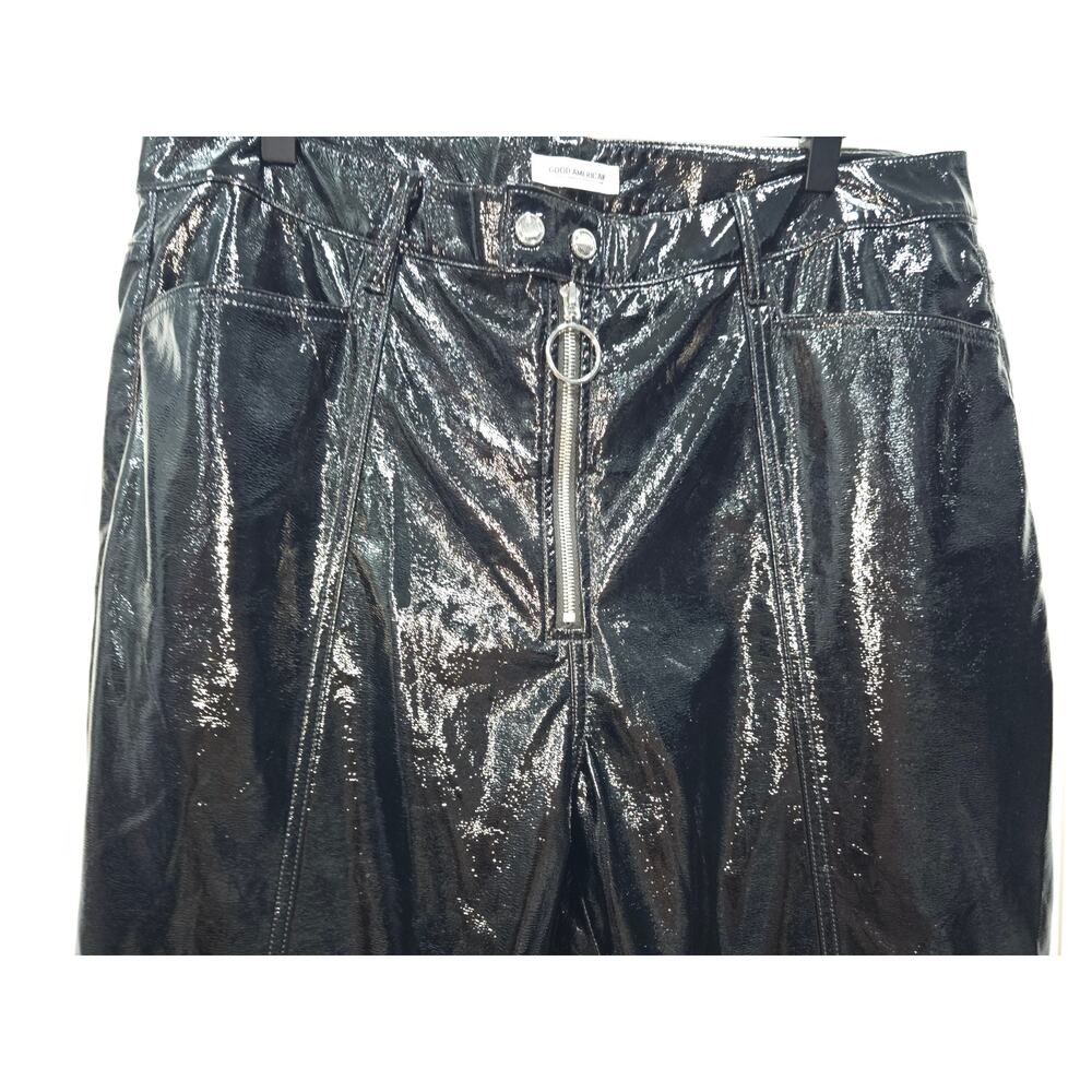 Good American “Good Straight” Black Patent Faux-Leather Pants – Size 18 - Picture 5 of 16